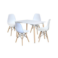 Jedálenský stôl 120x80 UNO biely + 4 stoličky UNO biele